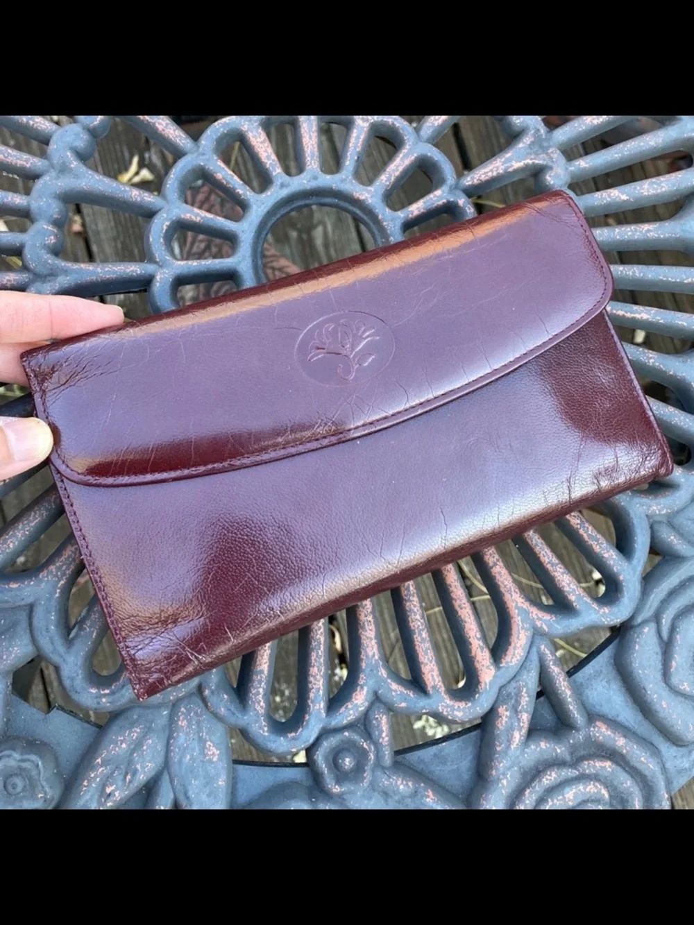 Vintage BUXTON Aniline Goatskin Burgundy Dark Red Wallet